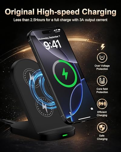 15W Wireless Charger Stand for Samsung Galaxy S26 S25 S24 Ultra S23 Plus