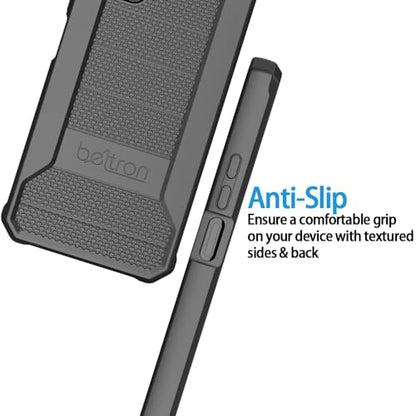 BELTRON Phone Case for Jitterbug Smart 4, Slim Industrial Strength Protective Grip Case with Reinforced Technology for TCL 40XL / Lively Jitterbug Smart4 (Black) - color: Black