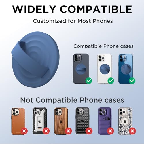 Magnetic Phone Grip for MagSafe, Silicone Ring Grip, Azure Blue - color: Azure Blue
