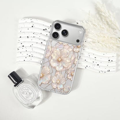 for iPhone 17 Pro Max Magnetic Case【Compatible with MagSafe】 Aesthetic Oil Painting Stained Glass Flower Design, Slim Fit Hard PC Back Shockproof Cute Clear Phone Cover, Light Pink - color: Light Pink, size: iPhone 17 Pro Max