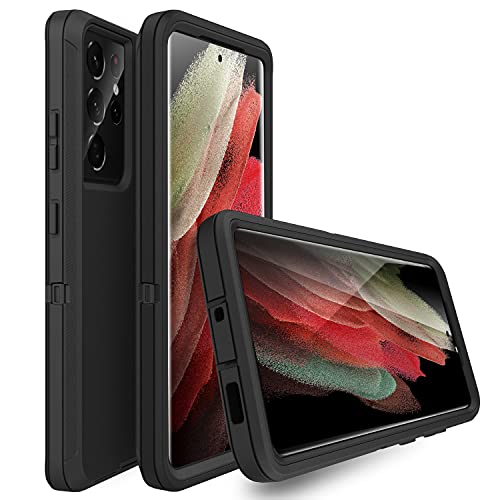 MXX Case Compatible with Galaxy S21 Ultra Case, 3-Layer Super Full Heavy Duty Body Bumper Cover/Shock Protection/Dust Proof, Designed for Samsung Galaxy S21 Ultra 5G 6.8 Inch 2021 (Black) - color: Black