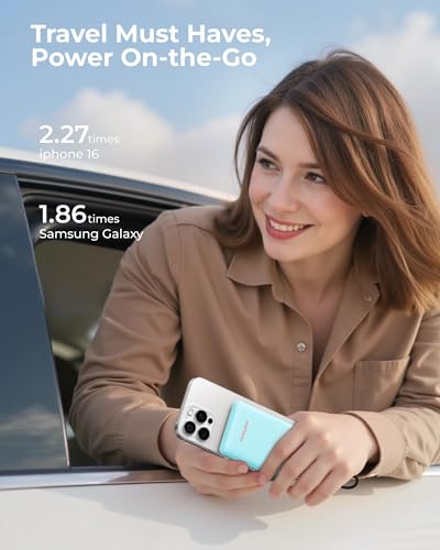 Small Portable Charger 10000mAh 20W Fast Charging Mini Power Bank, Blue - color: Blue