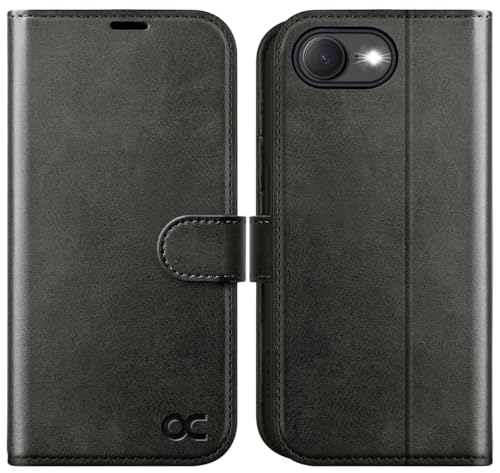 OCASE for iPhone 17e/iPhone 16e Wallet Case, Card Holder, Graphite | RFID Blocking, Kickstand, Magnetic Closure, PU Leather Flip Folio, Shockproof TPU Shell, Protective Phone Cover (6.1") - color: Graphite