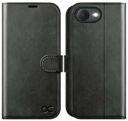 OCASE for iPhone 17e/iPhone 16e Wallet Case, Card Holder, Graphite | RFID Blocking, Kickstand, Magnetic Closure, PU Leather Flip Folio, Shockproof TPU Shell, Protective Phone Cover (6.1") - color: Graphite