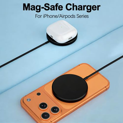 Magnetic Wireless Charger Apple Mag-Safe Charger,[Apple MFi Certified] iPhone Charger Block&15W 3FT Wireless Charging Pad for iPhone 17 Pro Max/17 Pro/17 Air/17/16/15/14/13/12,AirPods Pro 3/2(Black)