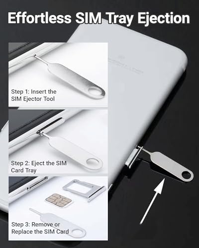 18 Pack SIM Card Ejector Tools Kit, Phone Tray Opener Pin for Easy Removal, SIM Tray Opener Pin Key, Standard Key, Compatible with Most Phones, Tablets and Other Mobile Devices