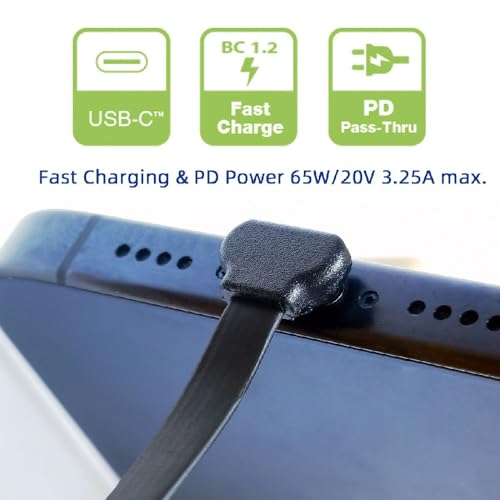 xiwai Ultra Slim Flat USB-C Male to Female Up Down Angled Cable 6cm - size: 6.6cm, style: USB2.0 Type C-Type C Angled M-F