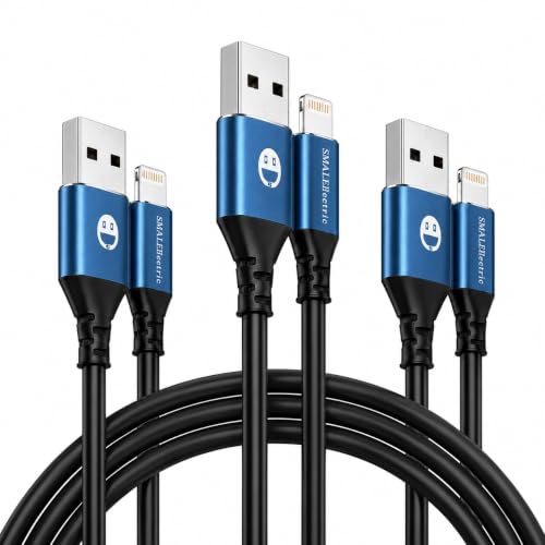 SMALLElectric 3 Pack MFi iPhone Charger 1ft Short Lightning Cable - color: Blue, size: 1 Foot