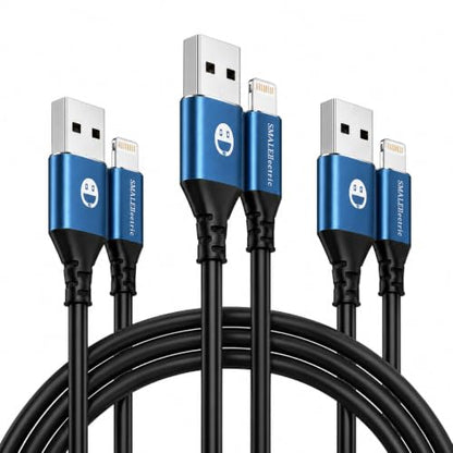 SMALLElectric 3 Pack MFi iPhone Charger 1ft Short Lightning Cable - color: Blue, size: 1 Foot
