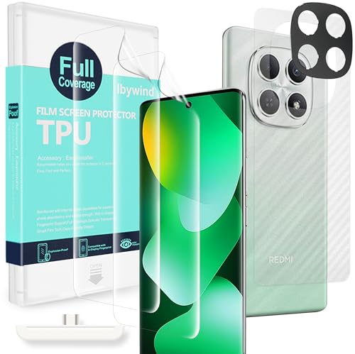 Ibywind for Xiaomi Redmi Note 15 4G Screen Protector,2-Pack,Hydrogel Film with Camera Lens Protector,Easy Installation Tool,Bubble-Free,Fingerprint Unlock Compatible,Anti-Shatter,Anti-Scratch - size: Note 15 4G