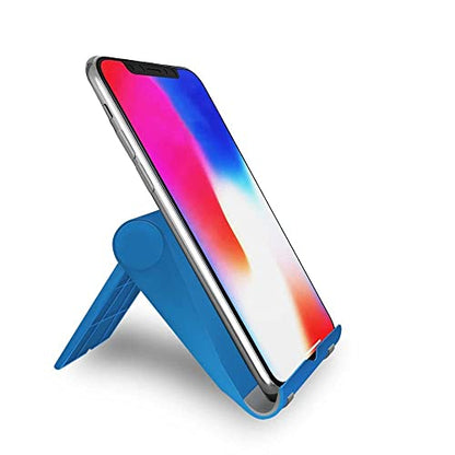 Adjustable Cell Phone Stand for Desk, Portable Phone Holder Compatible with Most iPhone, Samsung and Other Smartphones - Blue - color: Blue