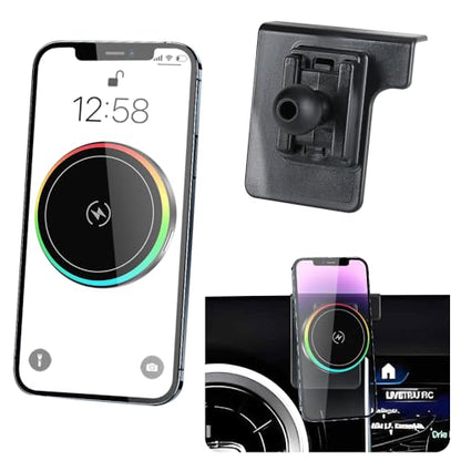 Car Magnetic Phone Mount for Mercedes Benz Sprinter eSprinter 2019 2020 2022 2023 2024 2025 2026 Auto Accessories Cellphone Holder Fast 15W Wireless Charger Cell Phones Charging Screen Stand