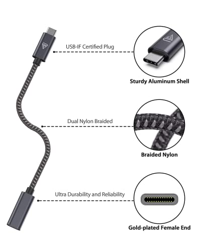 Faracent USB C Extension Cable (20Gbps/240W/3.3Ft), 4K@60Hz USB 3.2 - color: Grey, size: 3.3ft*1