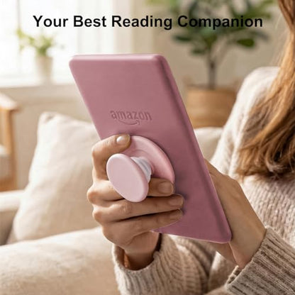 MOROCK Grip for Kindle with Kickstand and Magnetic Stand, Soft Silicone Magnetic Finger Grip for Kindle, iPhone and Smartphone, Cute Magnetic eReaders Holder, Pink - color: Pink