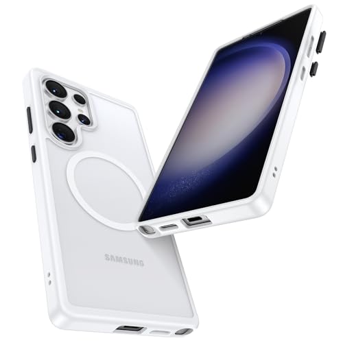 Maledan Shockproof Case for Samsung Galaxy S25 Ultra [Stain-Resistant] [Military-Grade Protection] [Compatible with MagSafe] [Anti-Yellowing] - Magnetic S25 Ultra Case Bumper Cover, StainGuard White - color: StainGuard Clean White