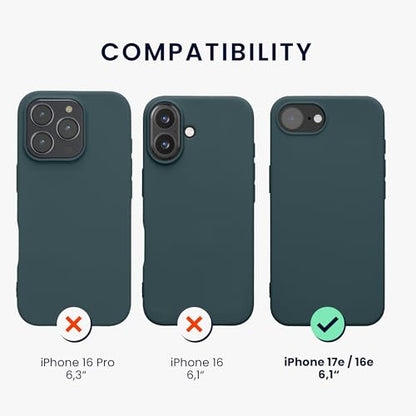 kwmobile Case Compatible with Apple iPhone 17e / iPhone 16e Case - Soft Slim Protective TPU Silicone Cover - Dark Slate - color: Dark Slate