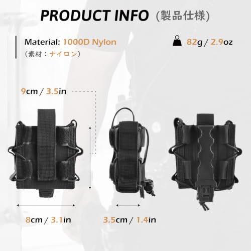 TRIWONDER Tactical Cigarette Pouch Molle Small Military Bag Battery Cigarette Case EDC Utility Card Holder Lighter Slot Mini Cigar Waist Pack - color: 02 Black - Drawstring