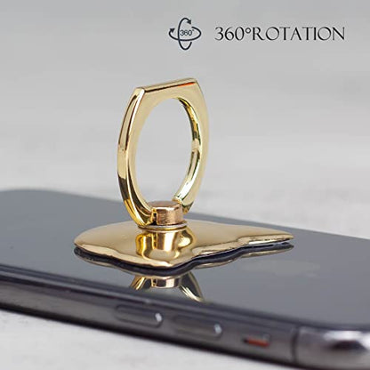 [2 Packs] Cat Glossy Cell Phone Ring Holder Stand, 360 Degree Rotation Finger Ring Kickstand with Polished Metal Phone Grip for Magnetic Car Mount, Smartphone Accessories