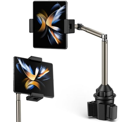 JSAUX Car Cup Holder Phone Mount for Foldable Phones & Mini Tablets - color: FlexMount
