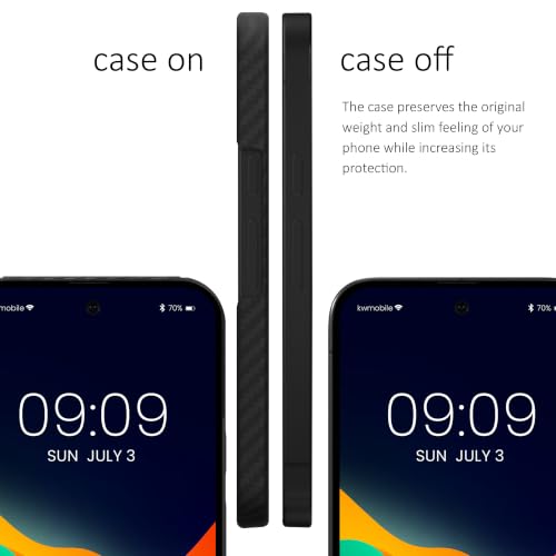 kalibri Aramid Fiber Case Compatible with Google Pixel 10a - Case Super Slim Strong Protective Phone Cover - Black Matte - size: Pixel 10a
