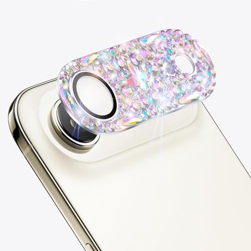 Bling Diamond Camera Lens Protector Compatible with iPhone 17 Air, Metal Glitter Gem Camera Cover，9H Tempered Glass lens full Screen Sparkle Rhinestone Protector - size: for iPhone 17 Air