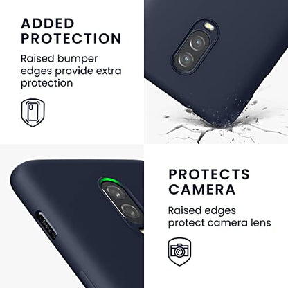 kwmobile Case Compatible with OnePlus 6T Case - Slim Protective TPU Silicone Phone Cover - Dark Blue Matte - color: dark blue matte