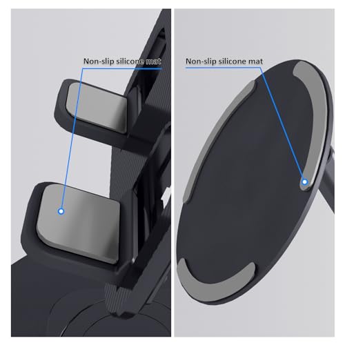 Cell Phone Stand, Adjustable Phone Holder 360° Rotation Fully Foldable Desktop Dock Compatible with iPhone 16 15 14 13 Pro Max Android Smartphone E-Reader Tablets (Black)