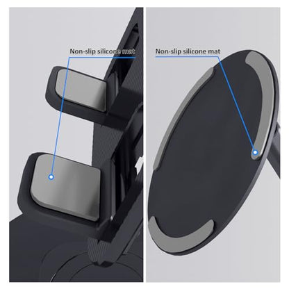 Cell Phone Stand, Adjustable Phone Holder 360° Rotation Fully Foldable Desktop Dock Compatible with iPhone 16 15 14 13 Pro Max Android Smartphone E-Reader Tablets (Black)