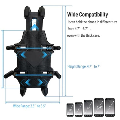ATV Phone Holder Motorcycle Phone Mount,4 Wheeler Anti-theft No-shake