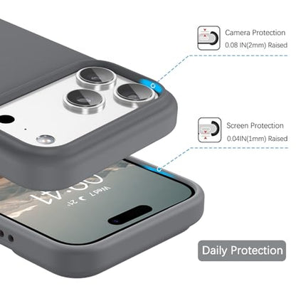 GUAGUA Compatible with iPhone 17 Pro Max Case 6.9 Inch Liquid Silicone Soft Slim Thin Microfiber Lining Cushion Texture Cover Shockproof Protective Phone Case for iPhone 17 Pro Max, Natural Titanium - color: Natural Titanium, size: iPhone 17 Pro Max