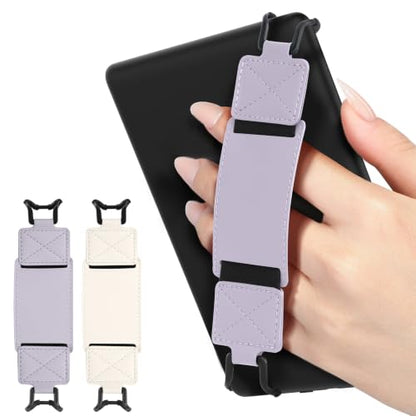 Moko 2 Pack Hand Strap for 6-8" Kindle eReaders Tablets, Lavender+Cream - color: Lavender+Cream