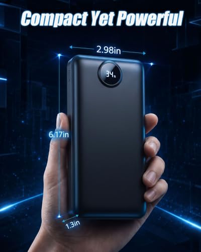 Portable Charger Power Bank 50000mAh Fast Charging External Battery Pack - color: Black