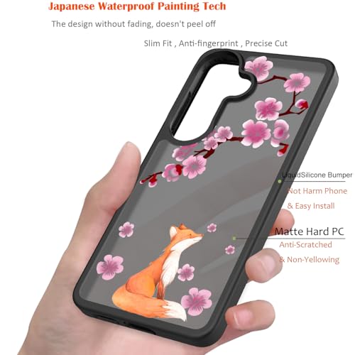 for Samsung Galaxy S26 5G Case: Cute Flowers Floral Design for Girls Women Slim Soft TPU Bumper Shockproof Cherry Blossom Silicone Cell Phone Cover (Lucky Fox) - color: Lucky Fox