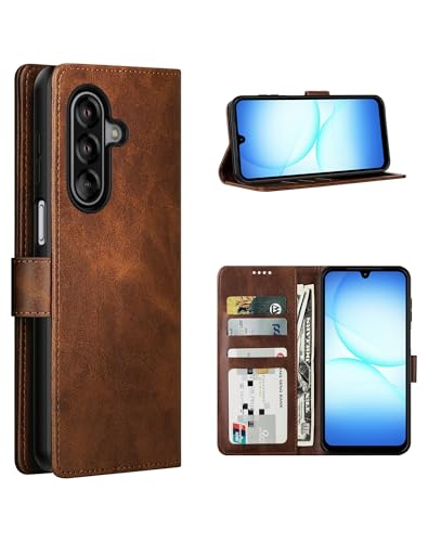 Feitenn for Samsung Galaxy A17 5G (6.7") Case Wallet 2026 with 4 Card Holders Kickstand, PU Flip Leather Magnetic Closure Folio Shockproof Protective Cover, Brown - color: Brown, size: Samsung Galaxy A17 5G