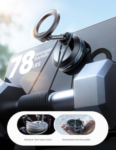Lamicall Car Phone Holder for Magsafe Dashboard Windshield Nano Gel Vacuum - color: Black