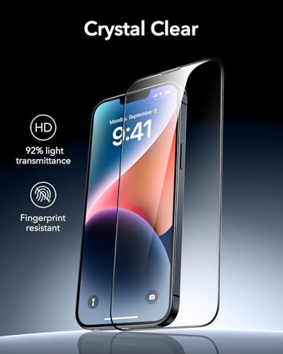 ESR 3 Pack for iPhone 14 Plus/13 Pro Max Screen Protector, Armorite | 7X Impact Absorption, 9H+ Tempered Glass, Easy One-Pull Installation, Full-Coverage Protection, UltraFit Tray, Bubble-Free - size: iPhone 14 Plus/13 Pro Max 6.7 inch