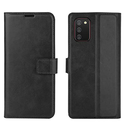Flip Case for Samsung A03S Wallet PU Leather Magnetic Protective Cellphone Case for Samsung Galaxy A02S A025M A03S A037M Folio Book Cover with Stand (Black) - color: Black