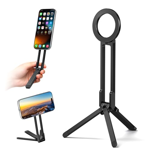 Itramax Magnetic Phone Tripod Stand,Foldable Pocket Phone Mount for MagSafe - color: Black