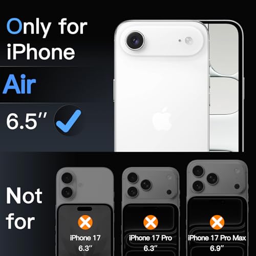 JETech Camera Lens Protector for iPhone Air, Clear, 3-Pack | 9H Tempered Glass, HD Clear, Anti-Scratch Protection, Night Shot Compatible, Case-Friendly - size: iPhone Air