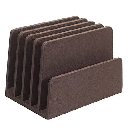 MobileVision Multi Device Stand & Organizer for Smartphones, Tablets and Laptops, Executive Dark Brown, 5 Slots - color: Dark Brown, 5 - Slot