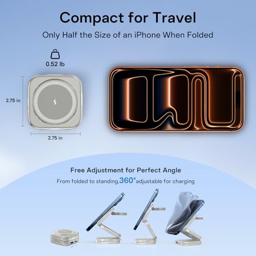 5-in-1 Wireless Charger for MagSafe, AC ISLAND Portable Travel Charging Station, 35W Max Qi2 Fast Foldable Magnetic Stand, Evolved for iPhone 17-1 Series, Apple Watch, AirPods (with 35W Adapter)