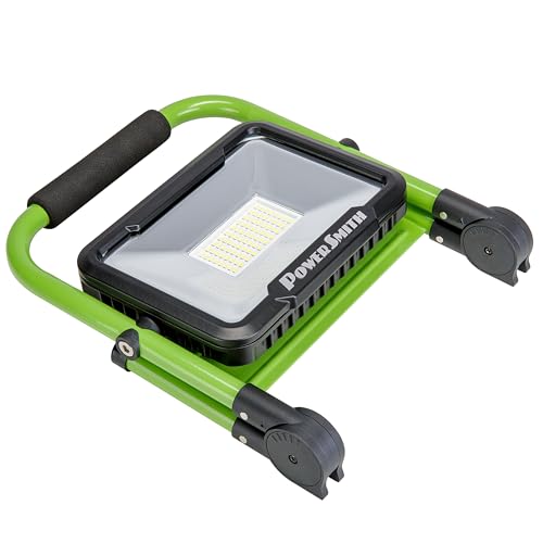 POWERSMITH Rechargeable Work Light 3000 Lumens with Foldable Base, USB Port for Charging Mobile Devices and All Metal Housing with Stand PWLR030FM - size: 3000 Lumens