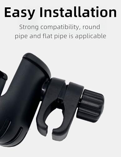2-in-1 Water Bottle & Phone Holder for Bike - Stroller Cup Holder (Black) - color: Black (upgrade)