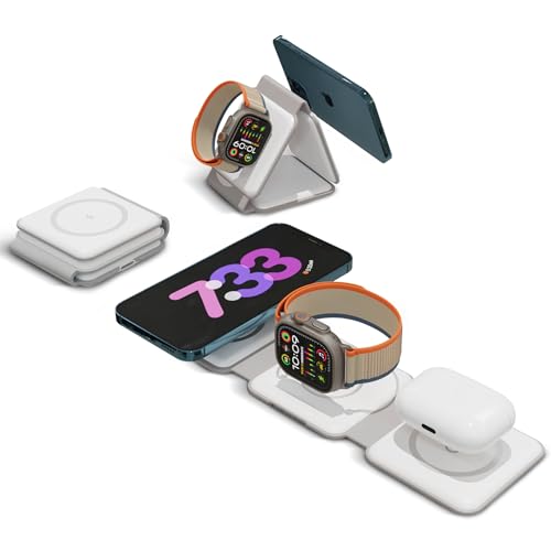 3-in-1 Foldable MagSafe Charger, iPhone 17/16/15, Apple Watch & AirPods Pro