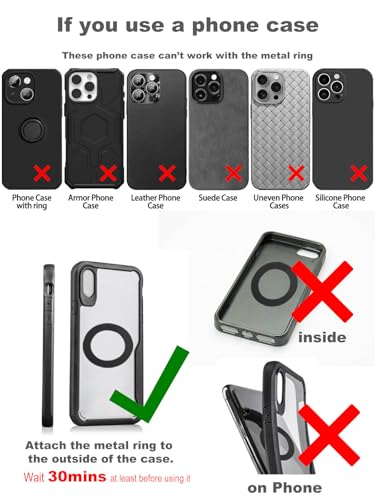 snanlen Upgraded 360° Nano Gel Vacuum Magnetic Phone Holder, Car Phone Holder for Magsafe[108+LBS Strongest Suction & 3000gf Strongest Magnetic], Suction Cup Phone Mount for Car/for iPhone 17 Pro Max - color: Black