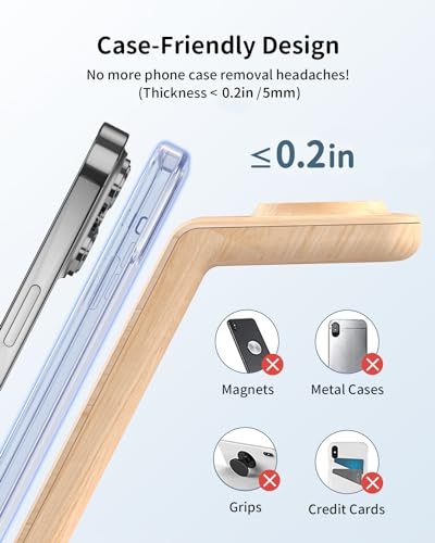 Wireless Charging Station for Apple Products: 3 in 1 Apple Wireless Charger for iPhone 16/15/14/13/12/11/SE/X Pro Max - Apple Watch Ultra/10/9/8/SE/7/6/5/4/3 - AirPods 2/3/4 Pro - color: Wooden