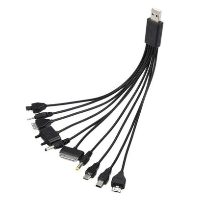 Black 10-in-1 USB-C Charging Station for Android Tablets, Multi-Device Charger Hub with 6 FT Cable, Compact and Portable Design for Travel,Home and Office Use