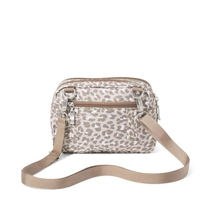 Baggallini Triple Zip with Front Wallet/Trifecta RFID Wallet Crossbody - color: Mocha Cheetah Print
