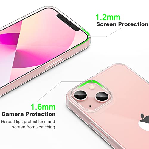 JJGoo for iPhone 13 Case Clear, Transparent Soft Shockproof Protective Slim Thin Phone Bumper Phone Cases for iPhone 13 - color: Clear
