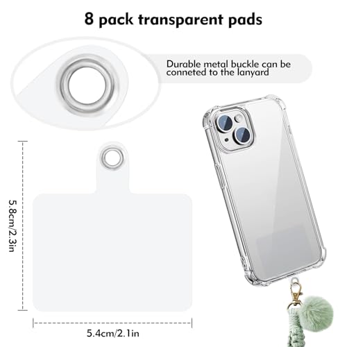 8 Pcs Phone Lanyard Tab,Plastic Phone Tether Tab for Safety Drop Protection